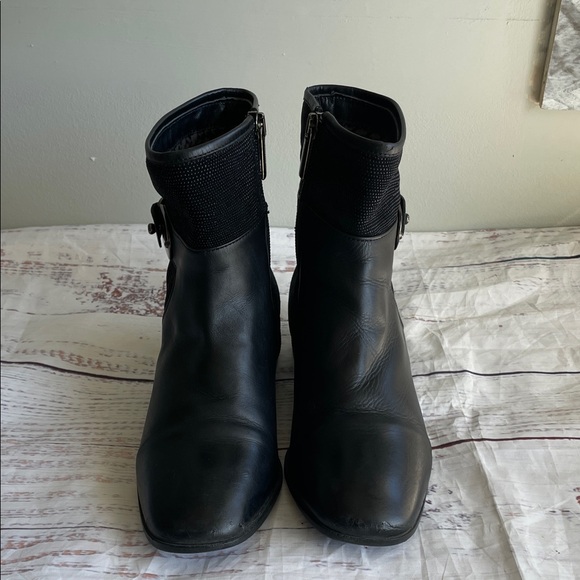 Aquatalia Black Leather Ankle Booties - Picture 2 of 9